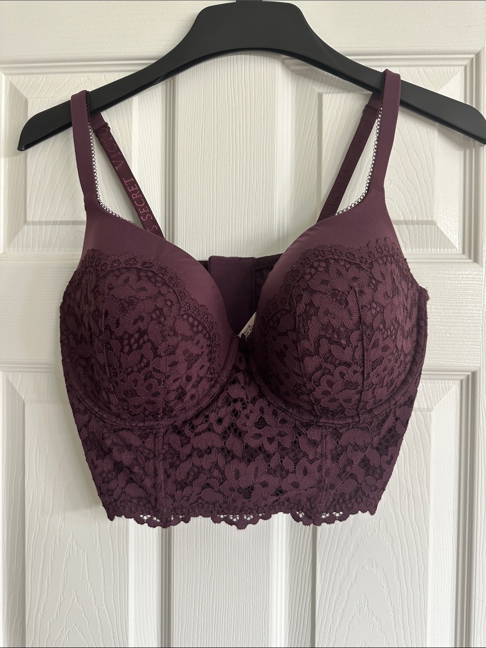 Victoria's Secret Deep Plum Lace Longline Bra
